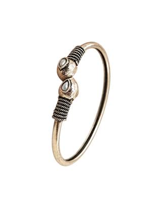 German silver snakehead white stone adjustable kada bracelet 3