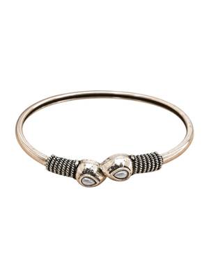 German silver snakehead white stone adjustable kada bracelet 4