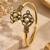 Gold plated geometric white adjustable kada bracelet