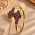 Gold plated geometric red green adjustable kada bracelet