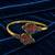 Gold plated geometric red green adjustable kada bracelet