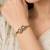 Gold plated geometric white adjustable kada bracelet