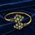 Gold plated geometric pink green adjustable kada bracelet