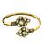 Gold plated geometric pink green adjustable kada bracelet