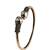 German silver snakehead mint green stone adjustable kada bracelet