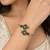 Gold plated geometric pink green adjustable kada bracelet