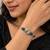 German silver snakehead mint green stone adjustable kada bracelet