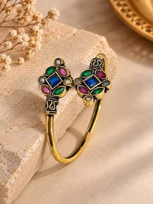 Gold plated geometric multi adjustable kada bracelet 1