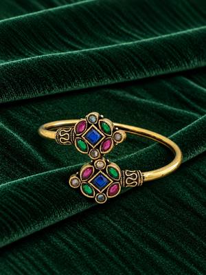 Gold plated geometric multi adjustable kada bracelet 2