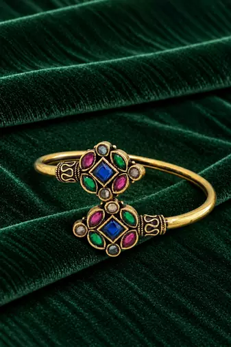 Gold plated geometric multi adjustable kada bracelet