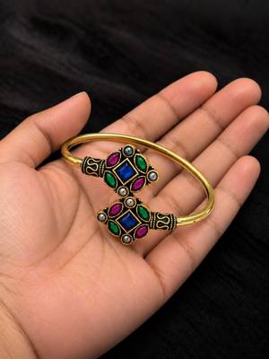 Gold plated geometric multi adjustable kada bracelet 3