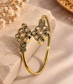 Gold plated geometric clear adjustable kada bracelet