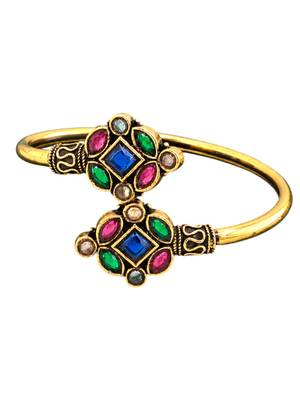Gold plated geometric multi adjustable kada bracelet 4