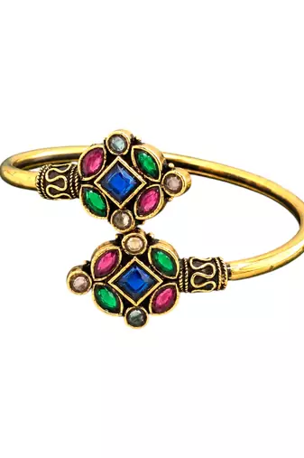 Gold plated geometric multi adjustable kada bracelet