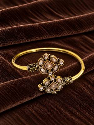 Gold plated geometric clear adjustable kada bracelet 2