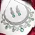 Mint Green CZ Bridal Necklace Set, Indian Wedding Jewelry, Silver Tone Choker & Earrings