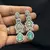 Mint Green CZ Bridal Necklace Set, Indian Wedding Jewelry, Silver Tone Choker & Earrings