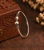 German silver snakehead wine stone adjustable kada bracelet