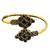 Gold plated geometric black adjustable kada bracelet