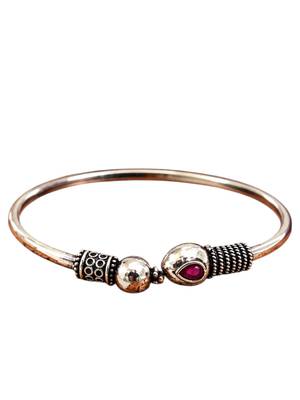 German silver snakehead wine stone adjustable kada bracelet 3