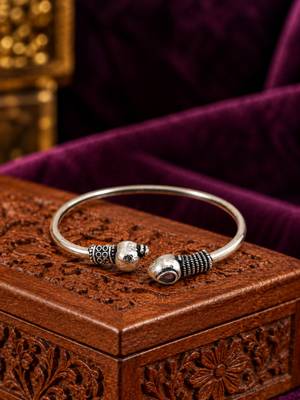 German silver snakehead pink stone adjustable kada bracelet 2