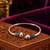 German silver snakehead pink stone adjustable kada bracelet