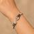 German silver snakehead pink stone adjustable kada bracelet