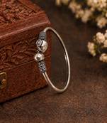 German silver snakehead clear stone adjustable kada bracelet
