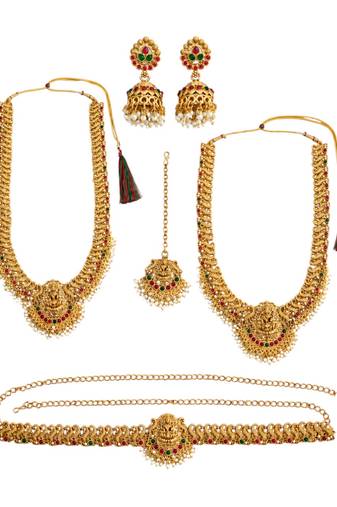 South indian temple combo jewellery set with kamarbandh