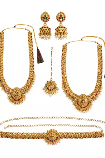 South indian temple combo jewellery set with kamarbandh