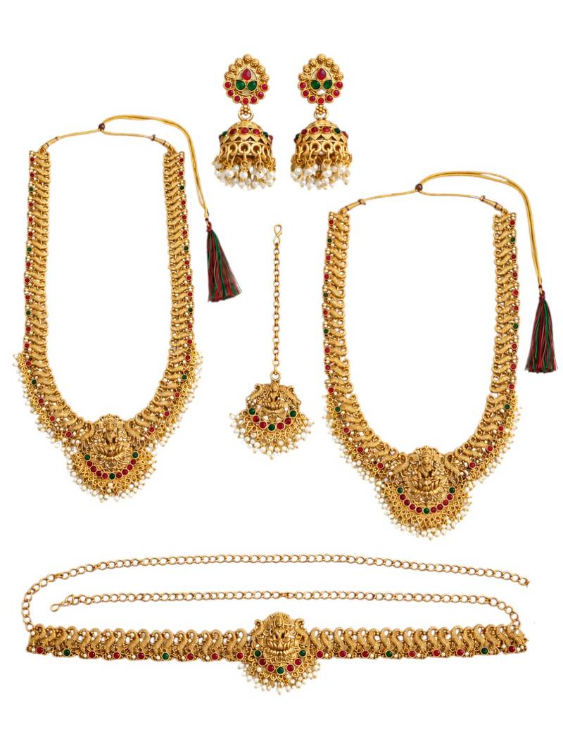 South indian temple combo jewellery set with kamarbandh