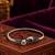 German silver snakehead black stone adjustable kada bracelet