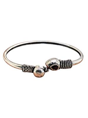 German silver snakehead black stone adjustable kada bracelet 3