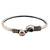 German silver snakehead black stone adjustable kada bracelet