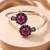 German silver oxidized floral motif wine kada bracelet