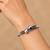 German silver snakehead black stone adjustable kada bracelet
