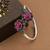 German silver oxidized floral motif wine kada bracelet