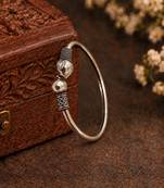 German silver snakehead white stone adjustable kada bracelet