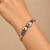 German silver snakehead white stone adjustable kada bracelet