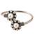 German silver oxidized floral motif white kada bracelet