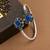 German silver oxidized floral motif multi kada bracelet
