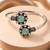 German silver oxidized floral motif mint kada bracelet