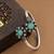 German silver oxidized floral motif mint kada bracelet
