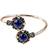 German silver oxidized floral motif multi kada bracelet