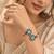German silver oxidized floral motif mint kada bracelet