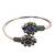 German silver oxidized multi teardrop kada bracelet