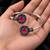German silver oxidized floral motif red green kada bracelet