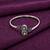 German silver oxidized floral motif white kada bracelet