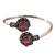 German silver oxidized floral motif red green kada bracelet