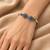 German silver oxidized multi teardrop kada bracelet
